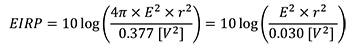 Effective isotropic radiated power (EIRP) equation Image of effective isotropic radiated power (EIRP) equation