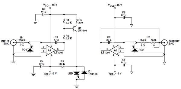 A precision linear opto-isolated example from Avago Image of A precision linear opto-isolated example from Avago