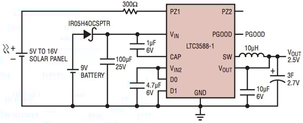 Engineers can implement a complete supercapacitor-based power supply Image of Engineers can implement a complete supercapacitor-based power supply