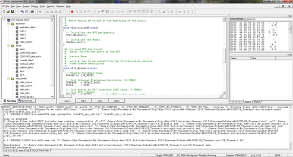Silicon Labs IDE in action Image of Silicon Labs IDE in action