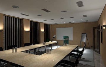 A typical lecture room with mixed light sources 典型的报告厅