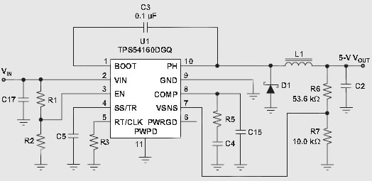 Texas Instruments TPS54160-based converter Image of Texas Instruments TPS54160-based converter
