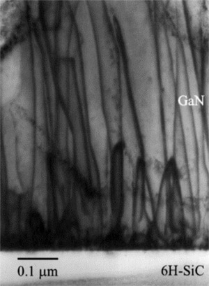 threading defects still occur within InGaN-on-SiC Image of threading defects still occur within InGaN-on-SiC