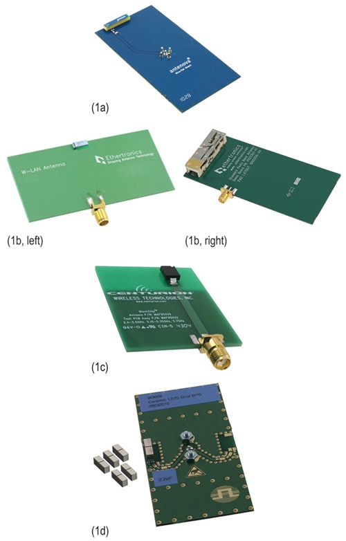 Antenna evaluation boards have relatively simple designs Image of Antenna evaluation boards have relatively simple designs
