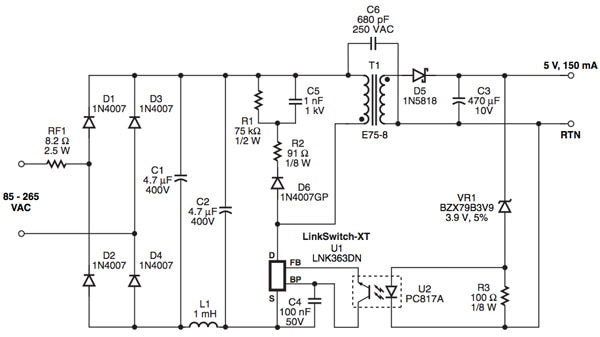 Circuit diagram for smart meter power supply Image of Circuit diagram for smart meter power supply