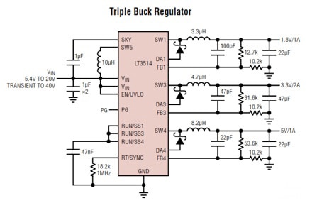 Application circuit of LT3514 Application circuit of LT3514