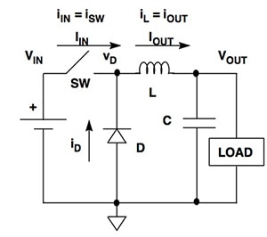 Analog Devices basic buck-switching regulator circuit Image of Analog Devices basic buck-switching regulator circuit