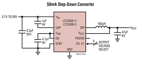 Linear Technology LTC3388-1/-3 typical application schematic Image of Linear Technology LTC3388-1/-3 typical application schematic