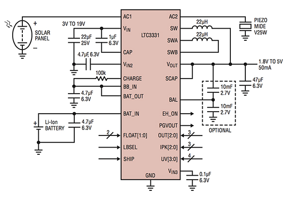 Linear Technology’s LTC3331 Linear Technologyが提供するLTC3331のブロック図