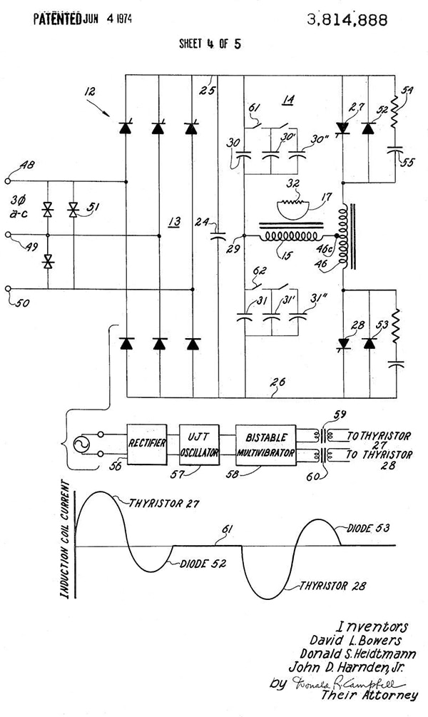Inductive welding and heating patent drawing Image of inductive welding and heating patent drawing