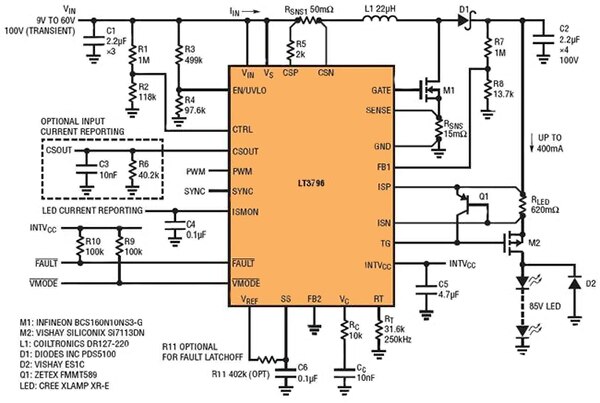 Linear Technology's LT3796 diagram Image of Linear Technology's LT3796 diagram