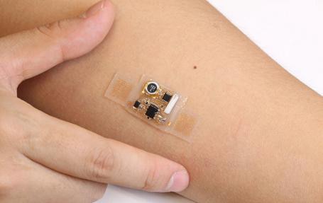 Stick-on sensors are self-contained measurement systems Image of stick-on sensors are self-contained measurement systems