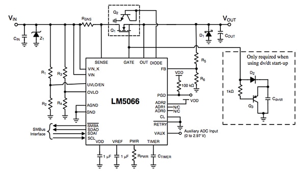 Texas Instruments LM5066 Circuit Diagram of Texas Instruments LM5066
