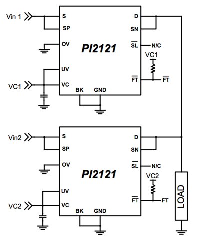 Vicor P12121 Cool-ORing device Diagram of Vicor P12121 Cool-ORing device
