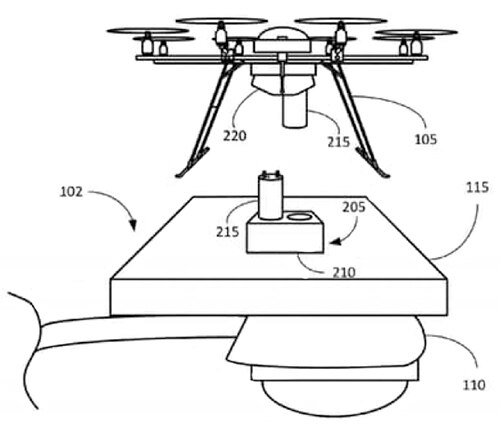 Amazon Prime Air drone charging point connection Diagram of Amazon Prime Air drone charging point connection
