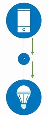 Bluetooth mesh Proxy (P) nodes Diagram of Bluetooth mesh Proxy (P) nodes