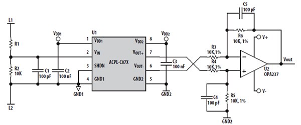 Broadcom ACPL-C87B/C87A/C870 optoisolators Diagram of Broadcom ACPL-C87B/C87A/C870 optoisolators