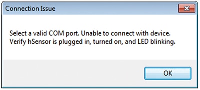Connection Issue window Image of connection Issue window