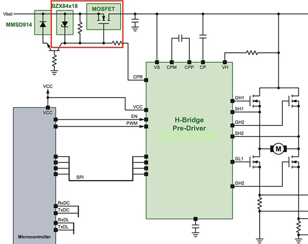Linear voltage regulator assembled from discrete components Diagram of linear voltage regulator assembled from discrete components