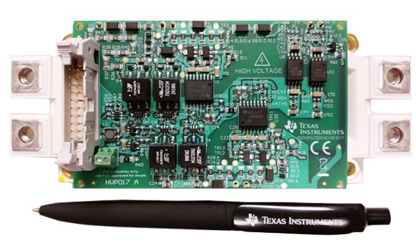 Texas Instruments’ ISO5852SDWEVM-017 dual-channel isolated gate driver board Image of Texas Instruments’ ISO5852SDWEVM-017 dual-channel isolated gate driver board