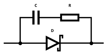 Capacitor in the snubber circuit can be swapped out for a metal film type Diagram of capacitor in the snubber circuit can be swapped out for a metal film type