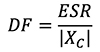 DF = ESR / |Xc| 方程式 2