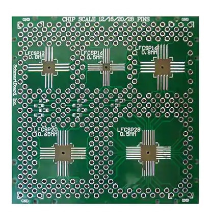 Adapter board such as the Schmartboard 202-0042-01-QFN Obrázek adaptérové desky, jako je 202-0042-01-QFN společnosti Schmartboard.