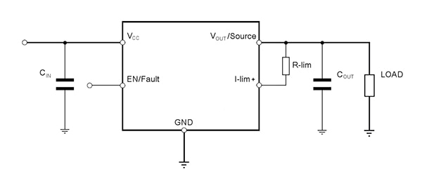 Negative side of the limit resistor is connected to the voltage output 限制電阻的負極側接到電壓輸出示意圖