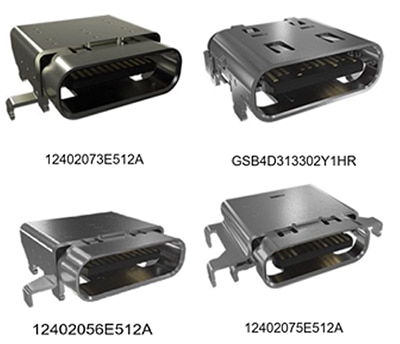 Amphenol ICC USB4 Gen 3 Type C receptacles Image of Amphenol ICC USB4 Gen 3 Type C receptacles