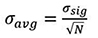 σavg = σsig/√N Rovnice 2