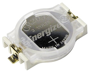 Assembled MPD Snap Dragon surface mount coin cell holder Image of assembled MPD Snap Dragon surface mount coin cell holder