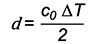 d = c0∆T / 2 Yhtälö 1