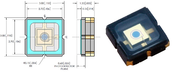 Excelitas Technology C30737LH-500-92C avalanche photodiode (click to enlarge) Image de la photodiode à avalanche C30737LH-500-92C d'Excelitas Technology (cliquez pour agrandir)