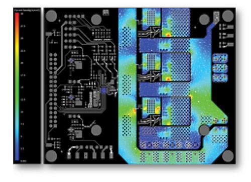 Simulated top layer current density Image of simulated top layer current density