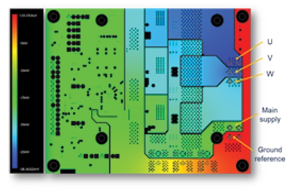 Simulated inner layer voltage drops Image of simulated inner layer voltage drops