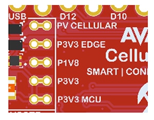 Cut-straps on the Microchip AVR IoT development board Microchip AVR IoT 開發板上的切割條圖片