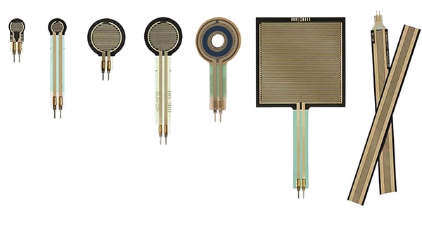 Interlink Electronics FSR 400-series single-zone force sensing resistors Image des dispositifs Force Sensing Resistor à zone unique série FSR 400 d'Interlink Electronics