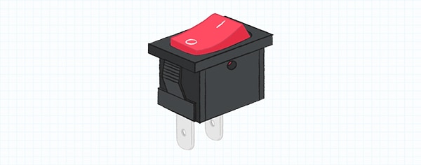 Rocker switch example ภาพตัวอย่างสวิตช์กระดก