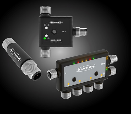 Banner Engineering smart sensors, converters, and controllers from the Snap Signal family Image of Banner Engineering smart sensors, converters, and controllers from the Snap Signal family