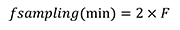fsampling(min) = 2 x F Equation 1