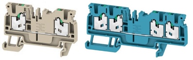 Weidmüller 2674530000 and 2753960000 feed-through terminal block connectors Image of Weidmüller 2674530000 and 2753960000 feed-through terminal block connectors