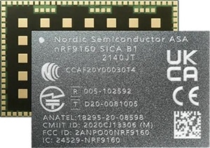 Nordic Semiconductor nRF9160 SiP with LTE-M/NB-IoT modem and GNSS Billede af Nordic Semiconductor nRF9160 SiP med LTE-M/NB-IoT-modem og GNSS