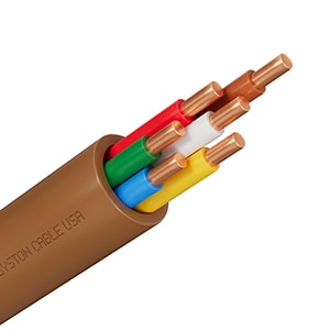 Typical 6-core thermostat cable ภาพสายเคเบิลเทอร์โมสตัท 6 แกนแบบทั่วไป