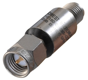 Cinch Connectivity SQA-0182-01-SMA-02 is a 1 dB attenuator Image de l'atténuateur 1 dB SQA-0182-01-SMA-02 de Cinch Connectivity