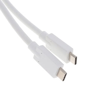 GlobTek USBCM311M0USBCMMMWHR shielded, 1-meter-long, USB-C male to USB-C male cable Image of GlobTek USBCM311M0USBCMMMWHR shielded, 1-meter-long, USB-C male to USB-C male cable