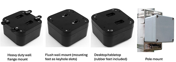 Mounting options for the Hammond Manufacturing 1557 series Image of mounting options for the Hammond Manufacturing 1557 series