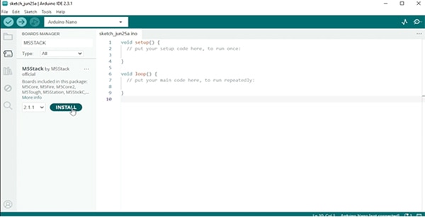 搜索 M5Stack 開發板管理 搜索M5Stack开发板管理