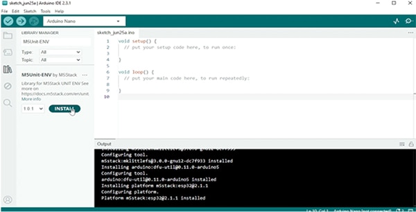 安裝 M5 Unit-ENV 感測器函式庫 安装M5 Unit-ENV传感器库