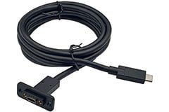 Rugged Inline USB Type-C Panel-Mount Socket System with Screw-Lock Retention Rugged Inline USB Type-C Panel-Mount Socket System with Screw-Lock Retention - GlobTek