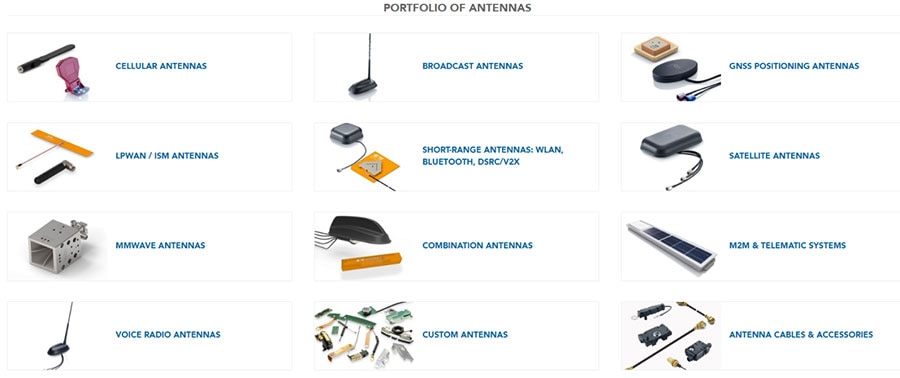 TE Connectivity’s portfolio of antennas